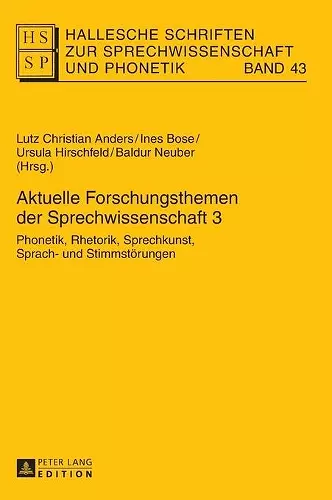 Aktuelle Forschungsthemen der Sprechwissenschaft 3 cover