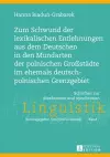 Zum Schwund Der Lexikalischen Entlehnungen Aus Dem Deutschen in Den Mundarten Der Polnischen Gro�staedte Im Ehemals Deutsch-Polnischen Grenzgebiet cover