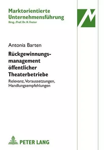 Rueckgewinnungsmanagement Oeffentlicher Theaterbetriebe cover