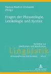 Fragen Der Phraseologie, Lexikologie Und Syntax cover