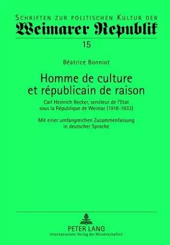 Homme de Culture Et Républicain de Raison cover