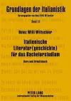 Italienische Literatur(geschichte) Fuer Das Bachelorstudium cover