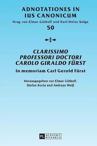 Clarissimo Professori Doctori Carolo Giraldo Fuerst cover