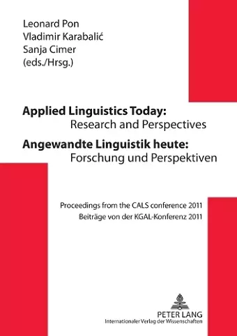 Applied Linguistics Today: Research and Perspectives - Angewandte Linguistik heute: Forschung und Perspektiven cover