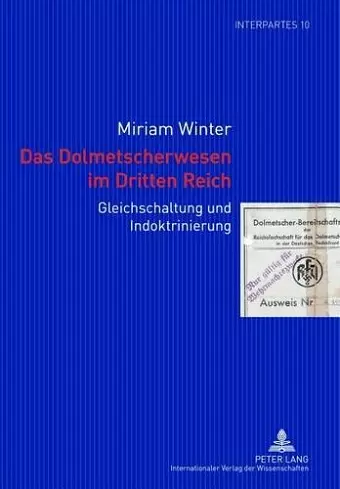 Das Dolmetscherwesen Im Dritten Reich cover