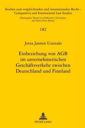 Einbeziehung Von Agb Im Unternehmerischen Geschaeftsverkehr Zwischen Deutschland Und Finnland cover