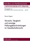 Verzicht, Vergleich Und Sonstige Haftungsbeschraenkungen Im Gesellschaftsrecht cover