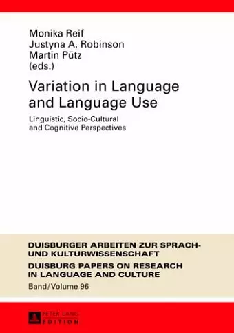 Variation in Language and Language Use cover