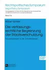 Die Verfassungsrechtliche Begrenzung Der Staatsverschuldung cover