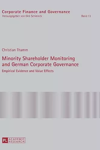 Minority Shareholder Monitoring and German Corporate Governance cover