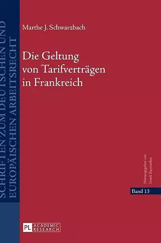 Die Geltung von Tarifvertraegen in Frankreich cover