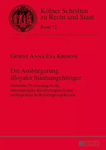 Die Ausbuergerung Illoyaler Staatsangehoeriger cover