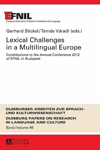 Lexical Challenges in a Multilingual Europe cover