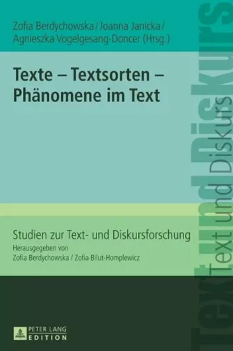 Texte - Textsorten - Phaenomene im Text cover