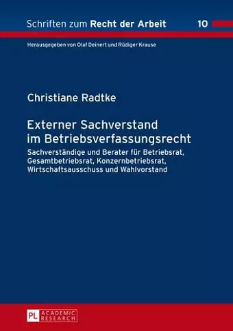 Externer Sachverstand Im Betriebsverfassungsrecht cover