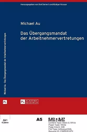 Das Uebergangsmandat der Arbeitnehmervertretungen cover