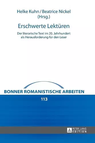 Erschwerte Lektueren cover