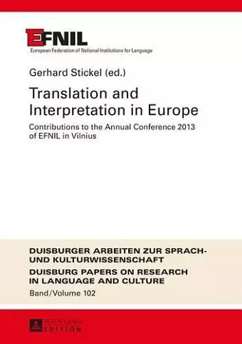 Translation and Interpretation in Europe cover