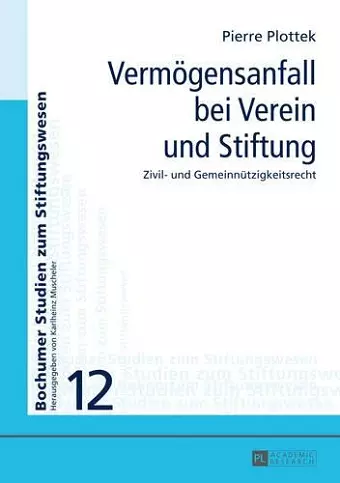 Vermoegensanfall Bei Verein Und Stiftung cover