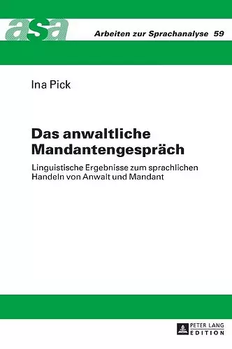 Das anwaltliche Mandantengespraech cover