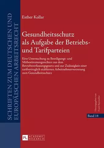 Gesundheitsschutz ALS Aufgabe Der Betriebs- Und Tarifparteien cover