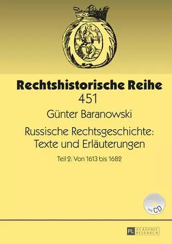 Russische Rechtsgeschichte: Texte Und Erlaeuterungen cover