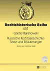 Russische Rechtsgeschichte: Texte Und Erlaeuterungen cover