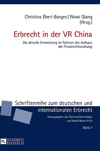 Erbrecht in der VR China cover