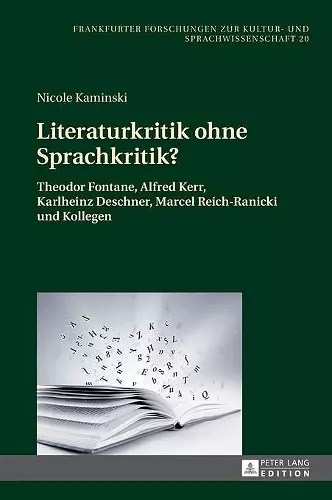 Literaturkritik ohne Sprachkritik? cover