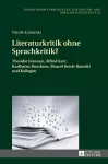 Literaturkritik ohne Sprachkritik? cover