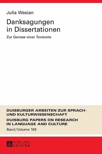 Danksagungen in Dissertationen cover