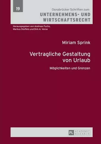 Vertragliche Gestaltung Von Urlaub cover