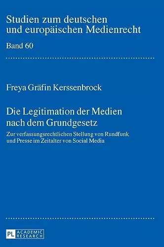 Die Legitimation der Medien nach dem Grundgesetz cover