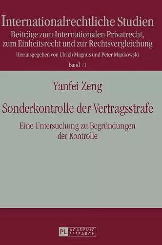 Sonderkontrolle der Vertragsstrafe cover