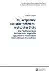 Tax Compliance aus unternehmensrechtlicher Sicht cover