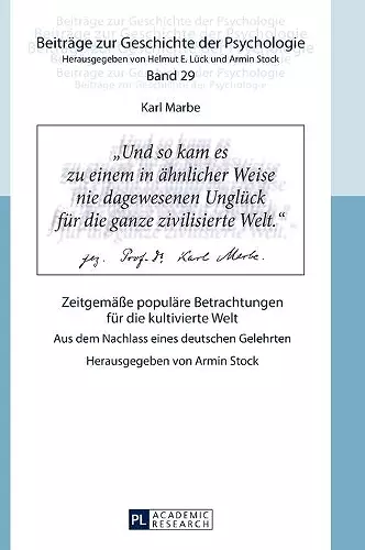 Karl Marbe cover