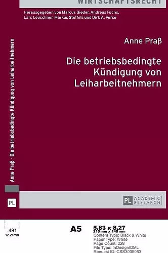 Die Betriebsbedingte Kuendigung Von Leiharbeitnehmern cover