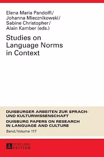 Studies on Language Norms in Context cover