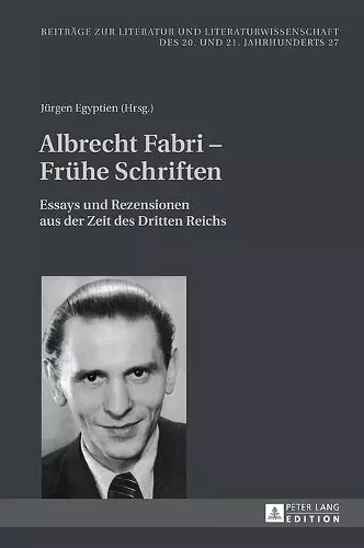 Albrecht Fabri - Fruehe Schriften cover