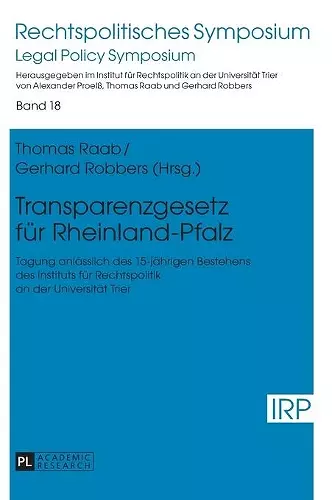 Transparenzgesetz fuer Rheinland-Pfalz cover