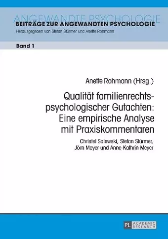 Qualitaet familienrechtspsychologischer Gutachten cover