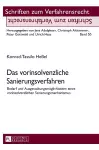 Das vorinsolvenzliche Sanierungsverfahren cover