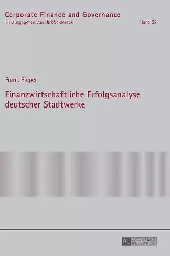 Finanzwirtschaftliche Erfolgsanalyse Deutscher Stadtwerke cover