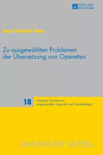 Zu ausgewaehlten Problemen der Uebersetzung von Operetten cover