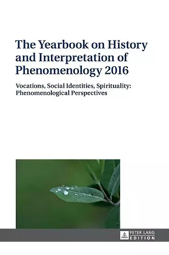 The Yearbook on History and Interpretation of Phenomenology 2016 cover