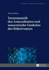 Textsemantik Des Antezedenten Und Semantische Funktion Des Relativsatzes cover