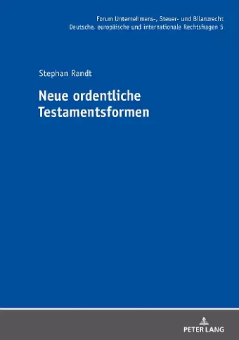 Neue Ordentliche Testamentsformen cover