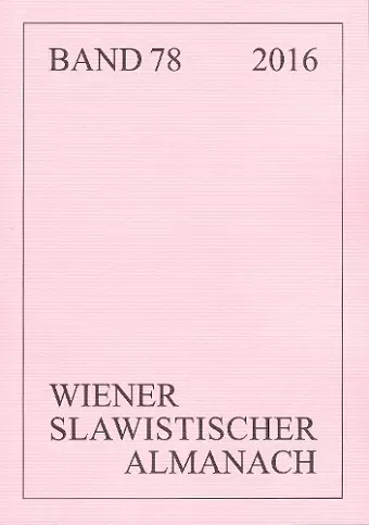 Wiener Slawistischer Almanach Band 78/2016 cover