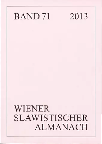 Wiener Slawistischer Almanach Band 71/2013 cover