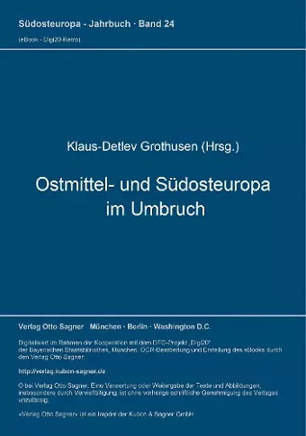 Ostmittel- Und Suedosteuropa Im Umbruch cover